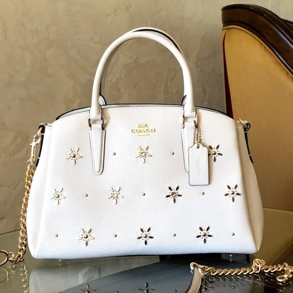 coach Handbags - NWT COACH DISNEY SNOW WHIT STUDDED LG SAGE HANDABG